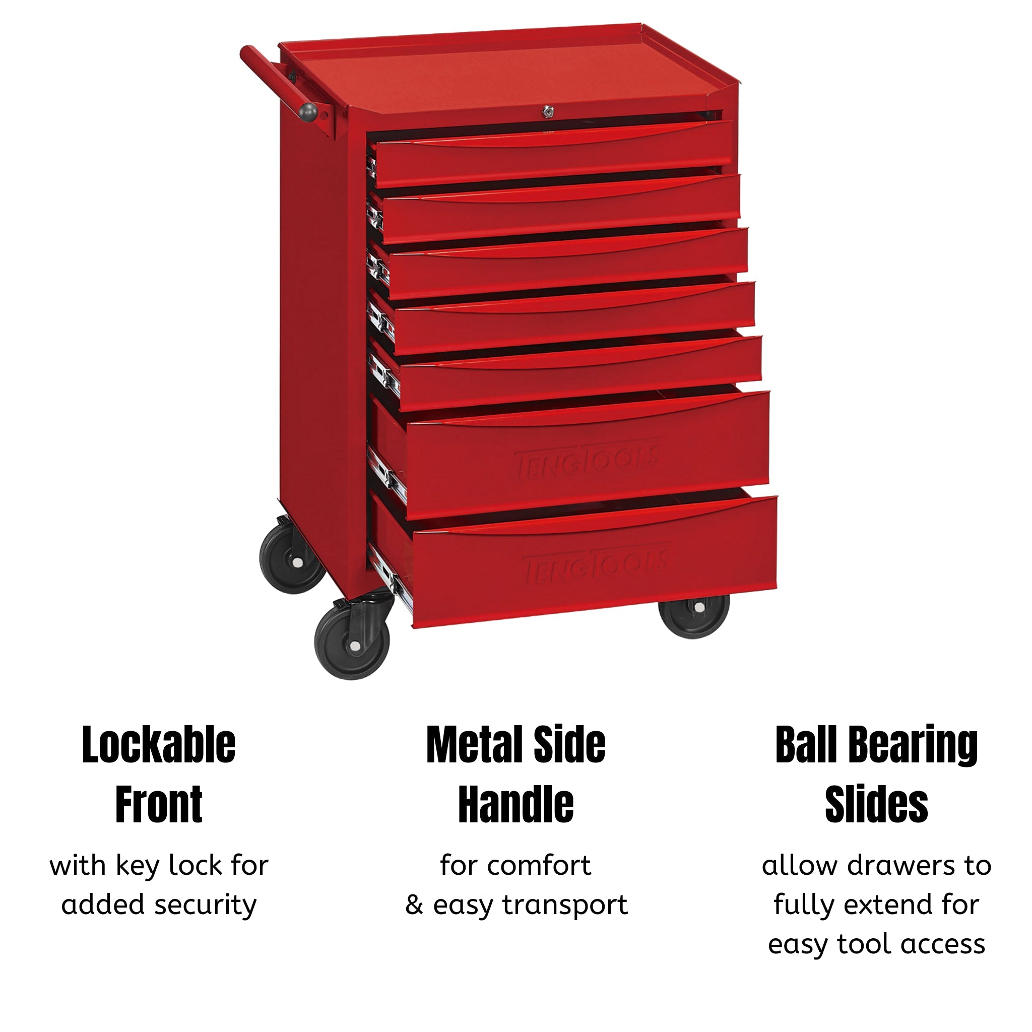 Teng Tools 7 Drawer Heavy Duty Roller Cabinet Tool Chest / Wagon - TCW707EV