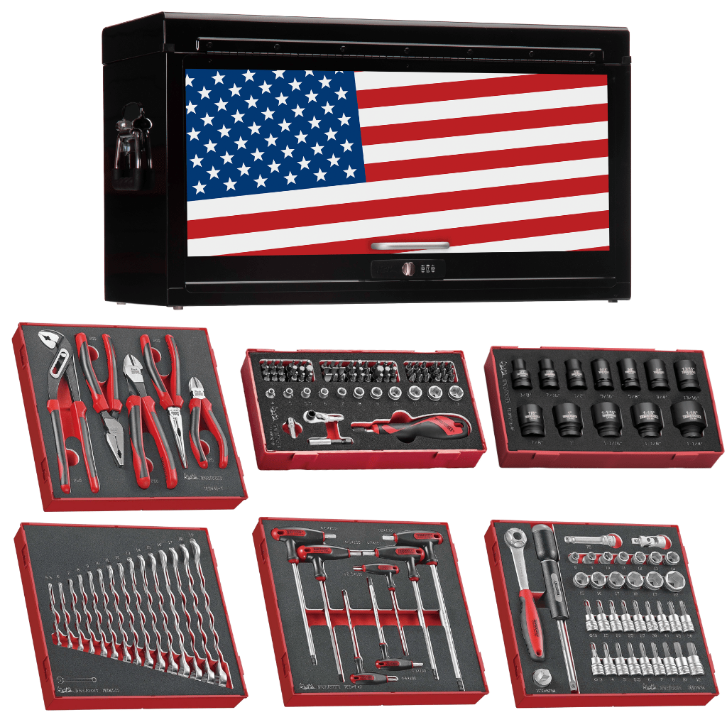 Teng Tools 246 Piece Complete Mixed Service Tool Kit With Black USA Tool Box - TC806NBK-USA4