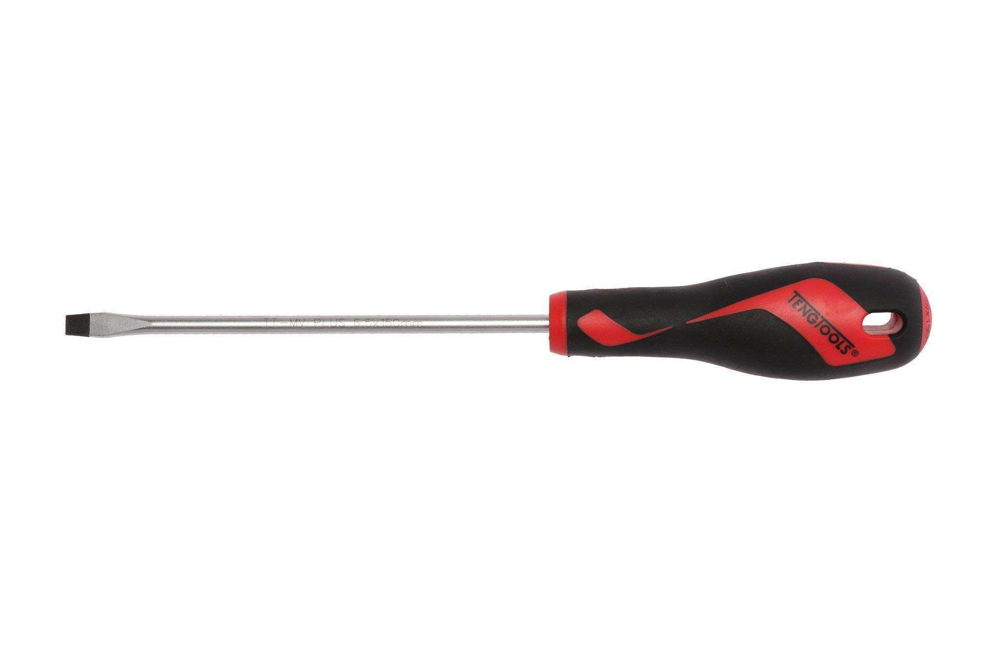 Teng Tools 6.5mm / 1/4 Inch x 150mm / 5.9 Inch Long Flat Type Slotted Head Screwdriver - MD928N2