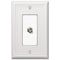 Chelsea White Steel - 1 Cable Jack Wallplate