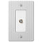 Embossed Line White Steel - 1 Cable Jack Wallplate