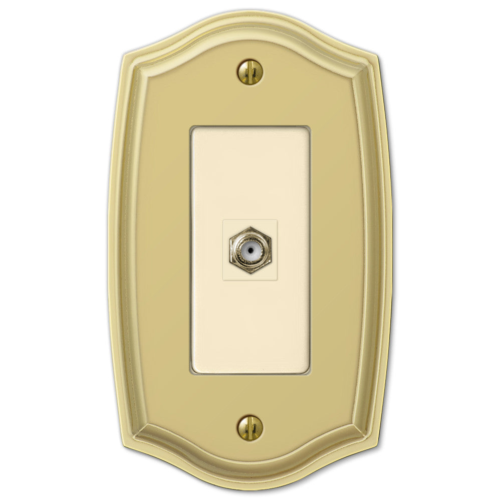 Sonoma Polished Brass Steel - 1 Cable Jack Wallplate