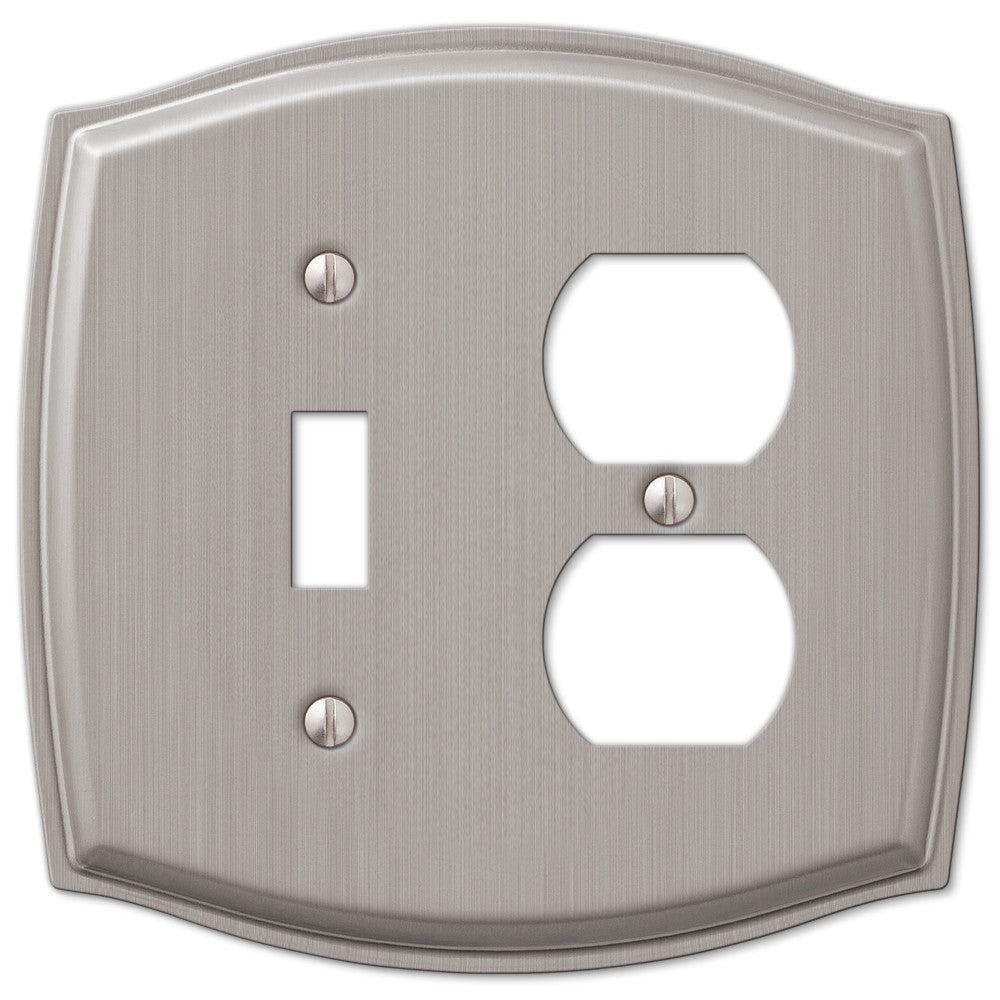 Sonoma Brushed Nickel Steel - 1 Toggle / 1 Duplex Wallplate