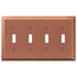 Century Brushed Copper Steel - 4 Toggle Wallplate