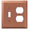 Century Brushed Copper Steel - 1 Toggle / 1 Duplex Wallplate