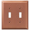 Century Brushed Copper Steel - 2 Toggle Wallplate
