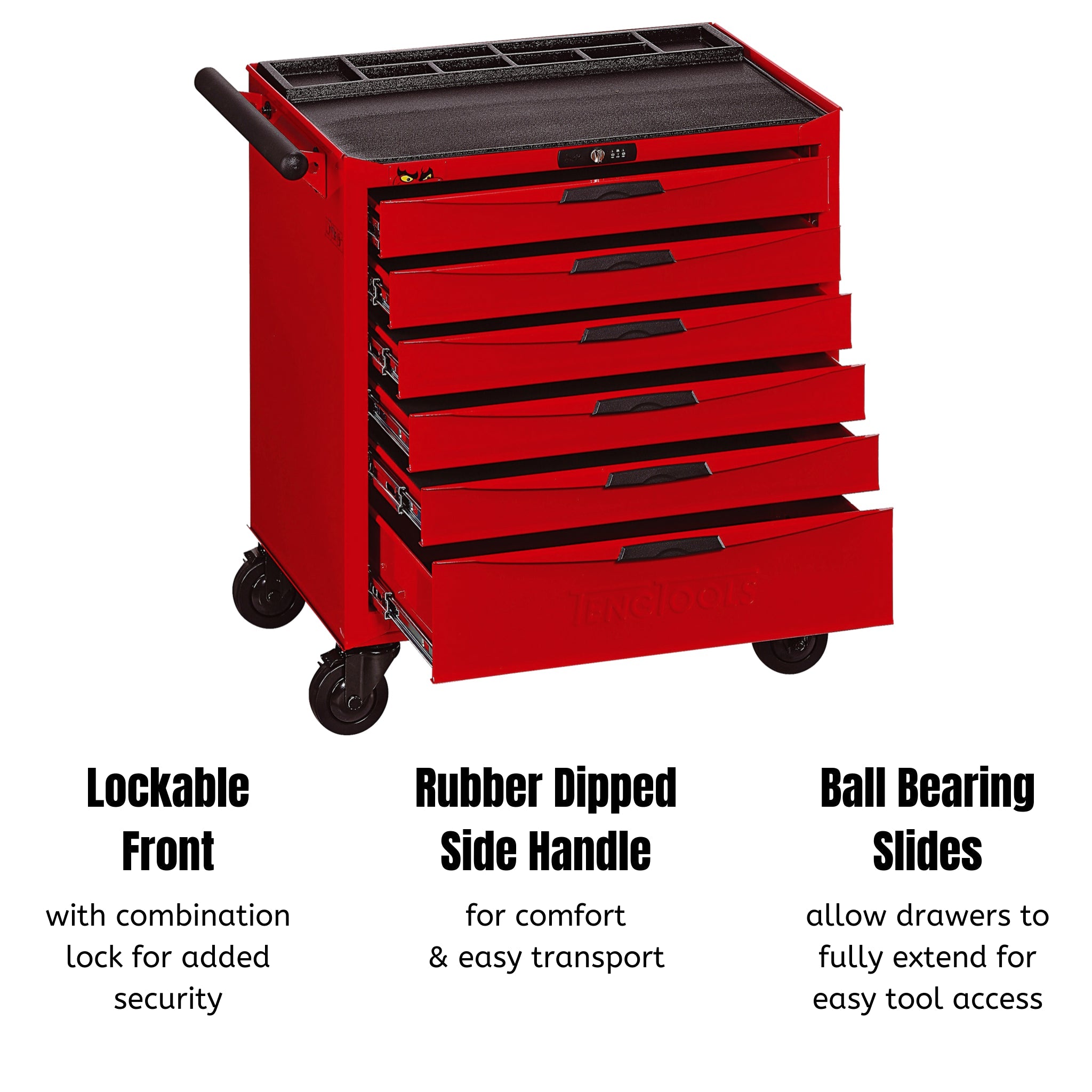 Teng Tools 6 Drawer Heavy Duty Roller Cabinet Tool Chest / Wagon - TCW806N