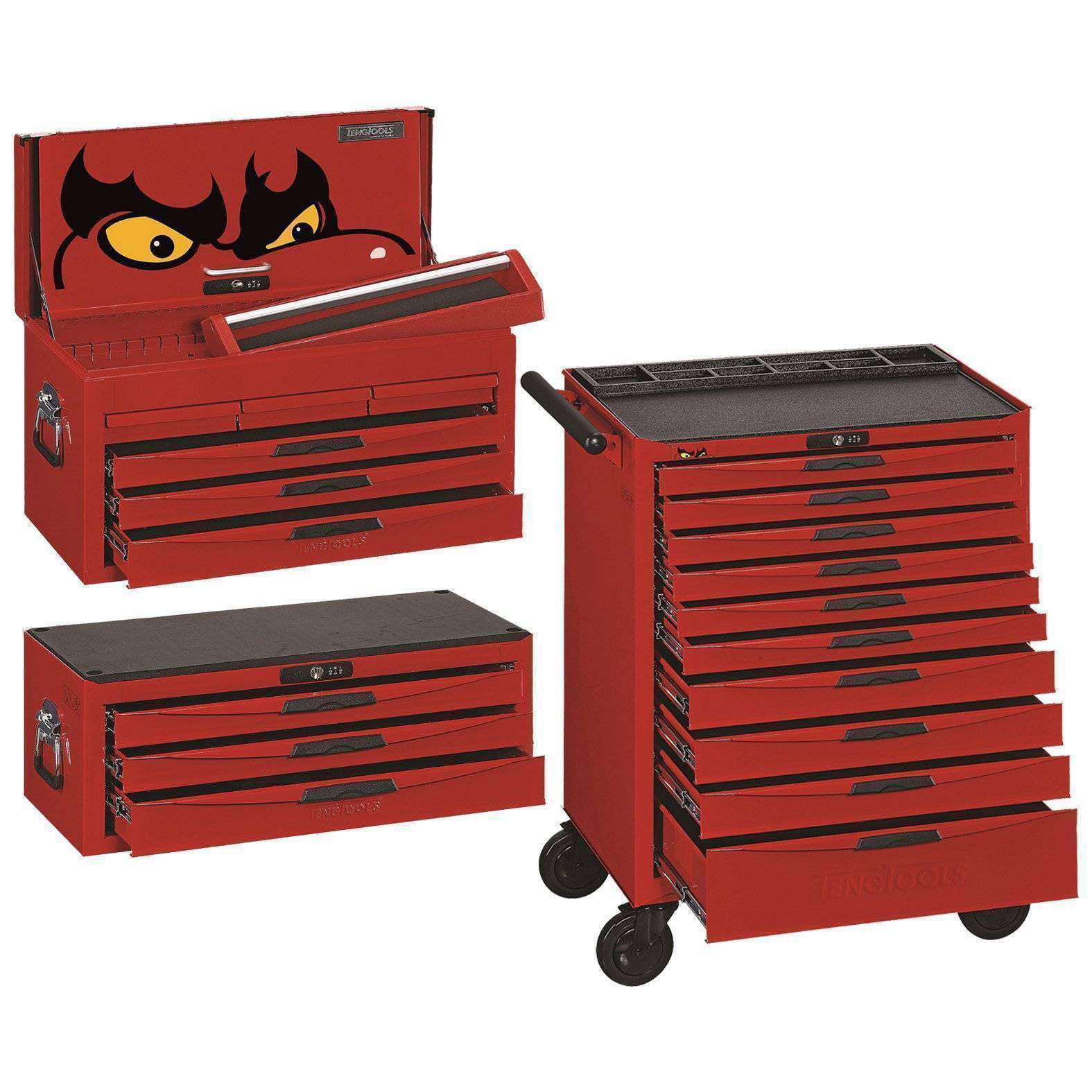 Teng Tools 8 Series 10 Drawer Roller Cabinet, 3 Drawer Middle And 6 Drawer Top Box - TCW810N