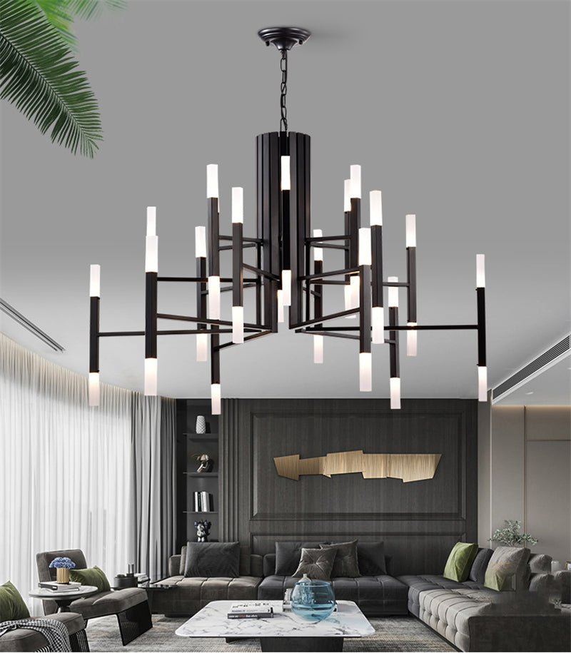 Mirodemi® Gold/Black Postmodern LED Chandelier For Living Room, Lobby, –