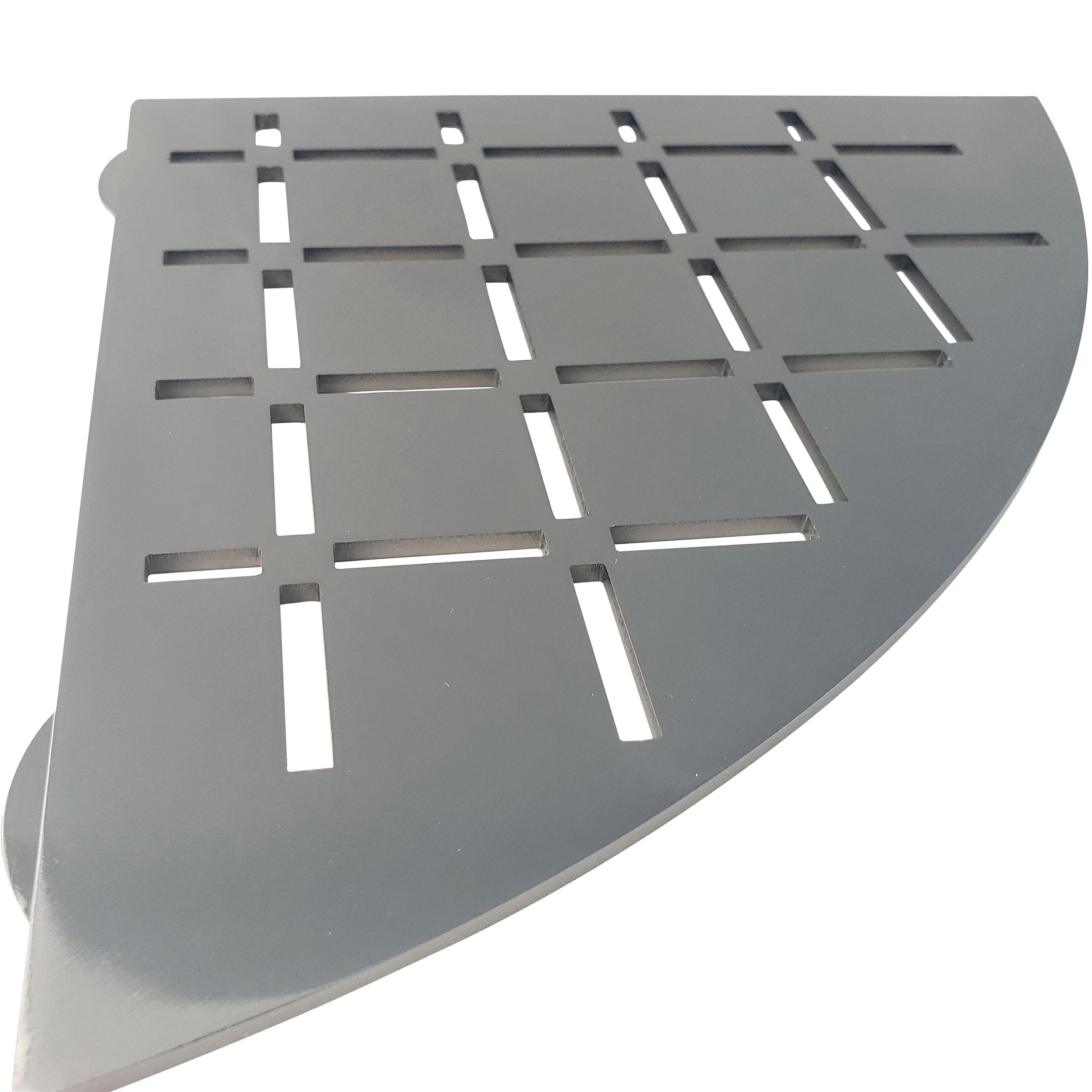 Stainless Steel Shower Shelf, Corner - Quadrant (Brushed Black Chrome)