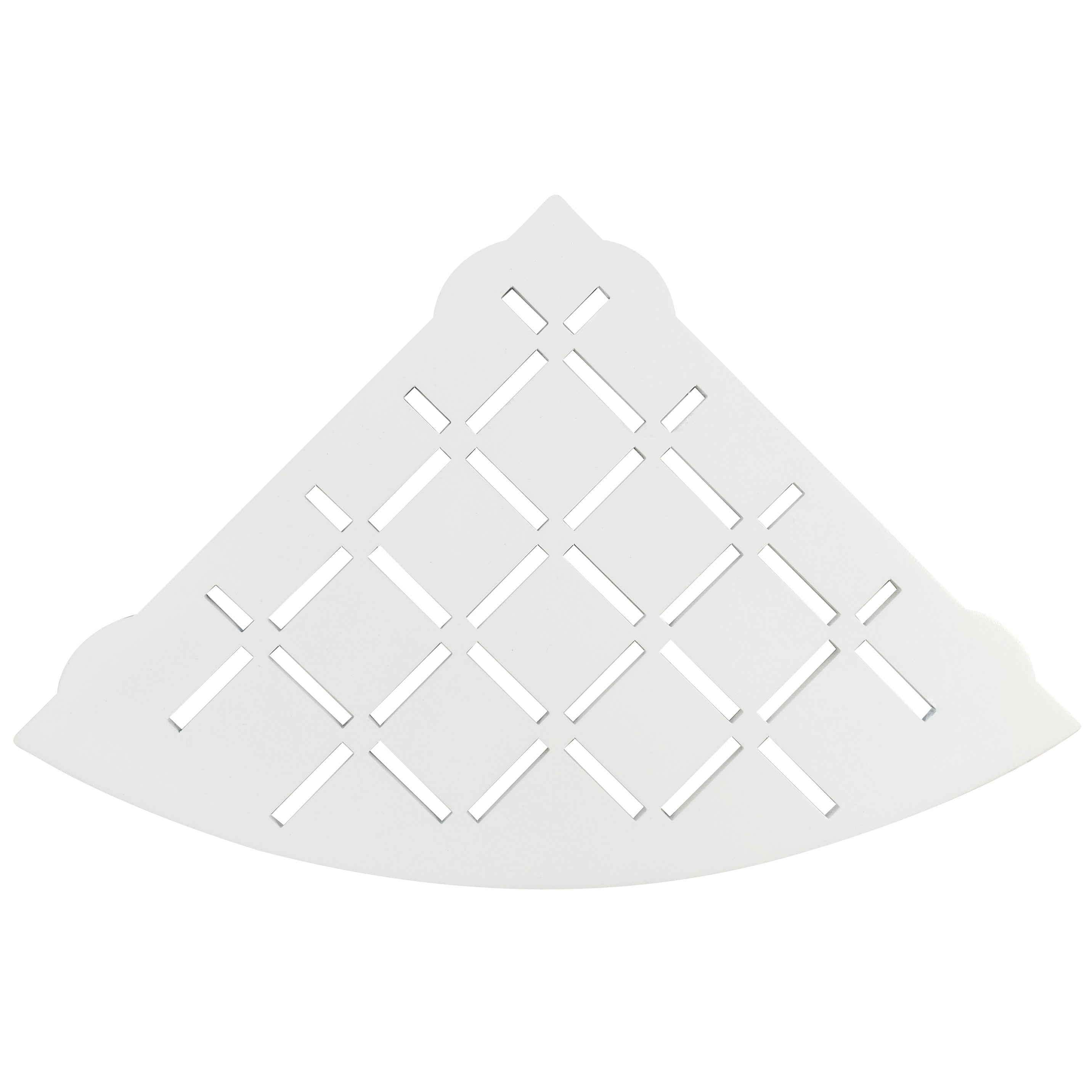 Stainless Steel Shower Shelf, Corner - Quadrant (White)