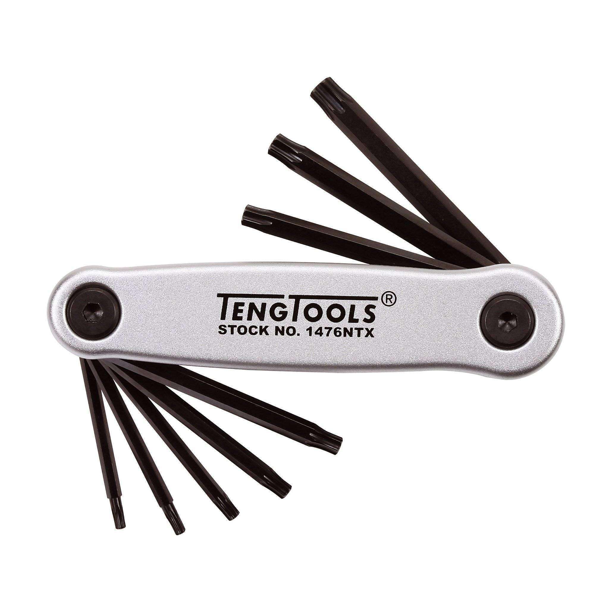Teng Tools 8 Piece Industrial Grade Retractable Torx Key / Allen Wrench Set (TX9 - TX40) - 1476NTX