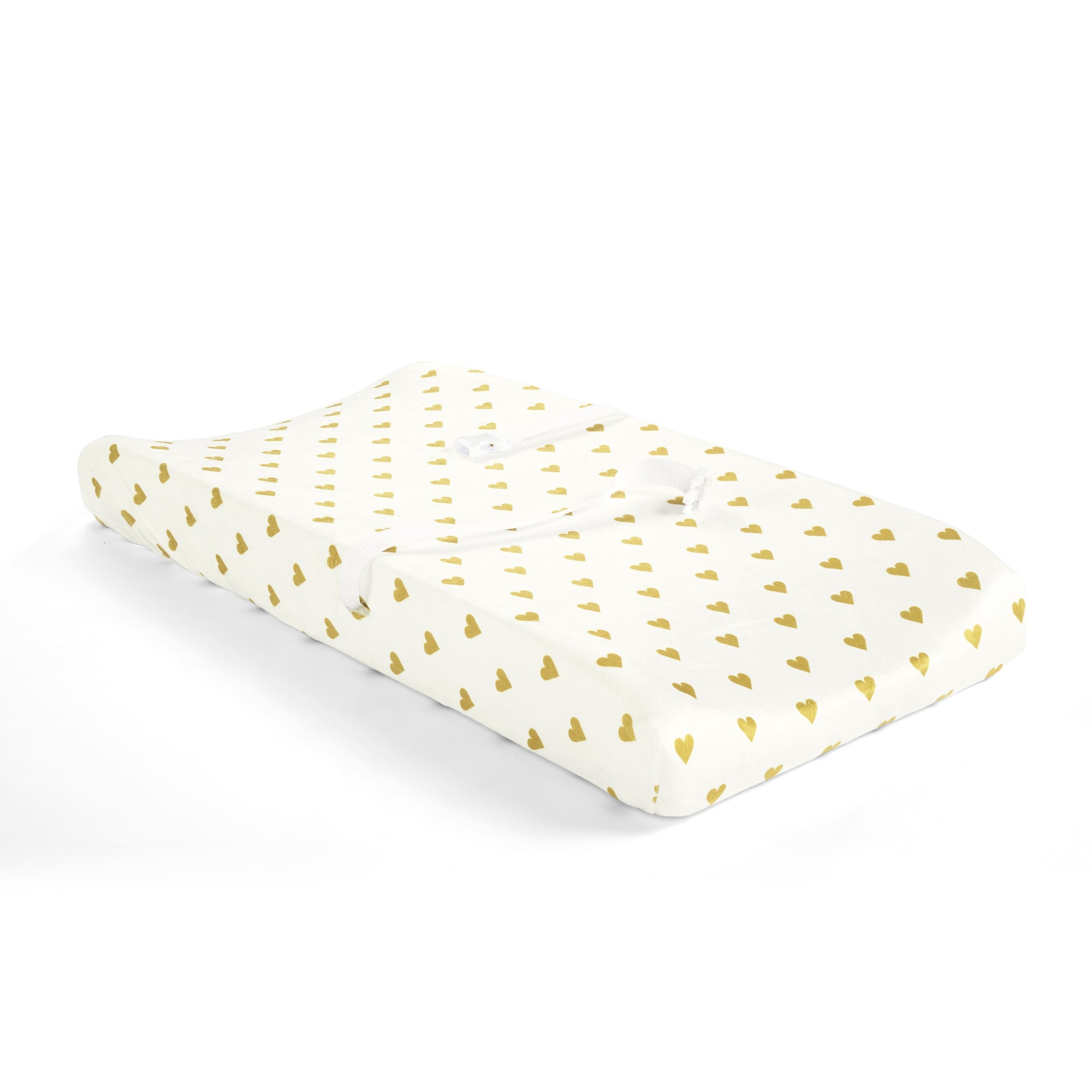 Boho Metallic Hearts All Over Soft & Plush Changing Pad Cover