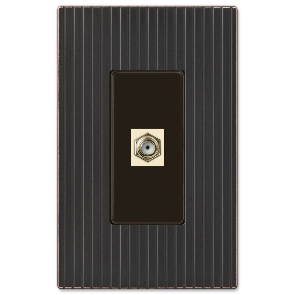 Mies Screwless Aged Bronze Cast - 1 Cable Jack Wallplate