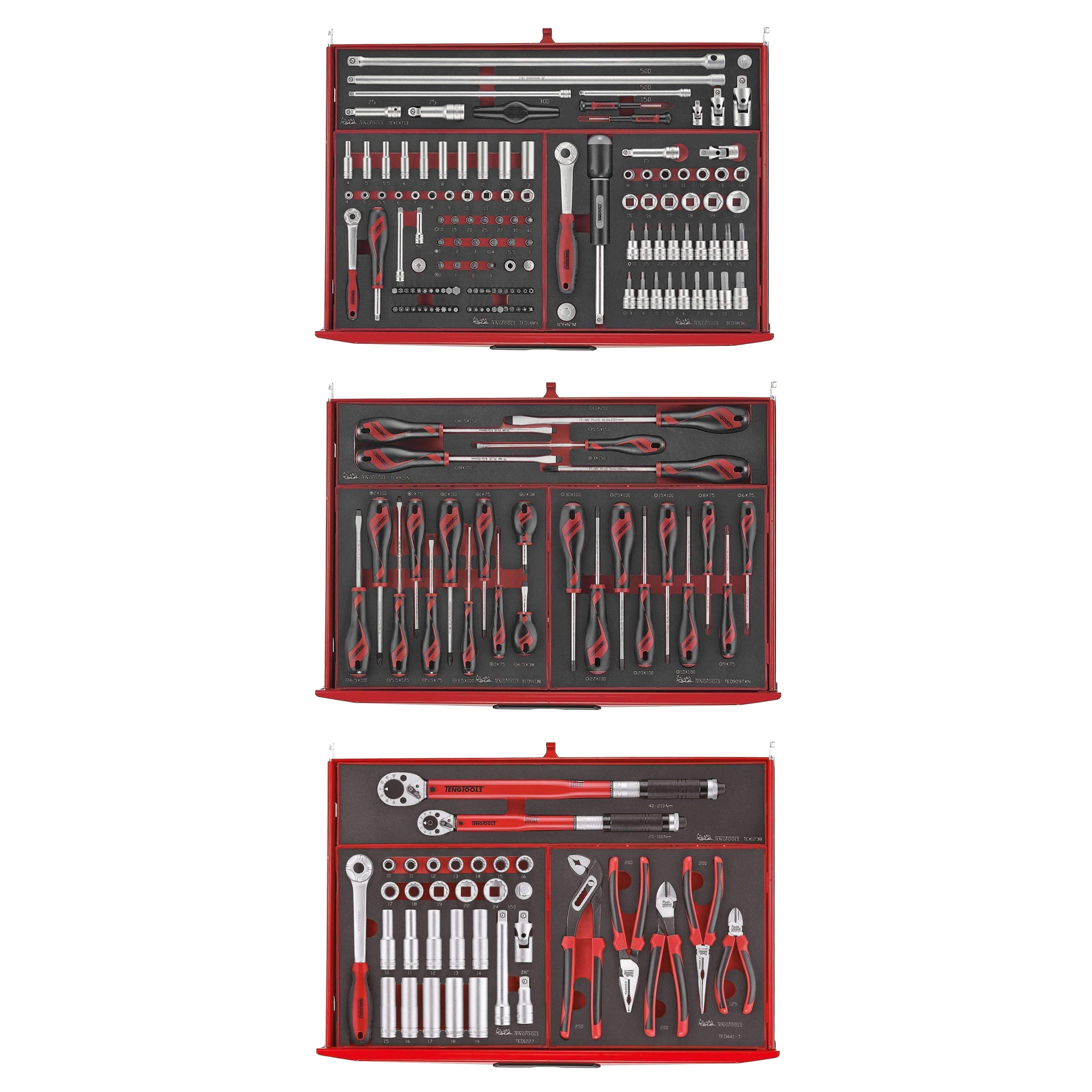 Teng Tools 417 Piece Complete Mixed EVA Foam Hand Tool Kit - TCEMM417N
