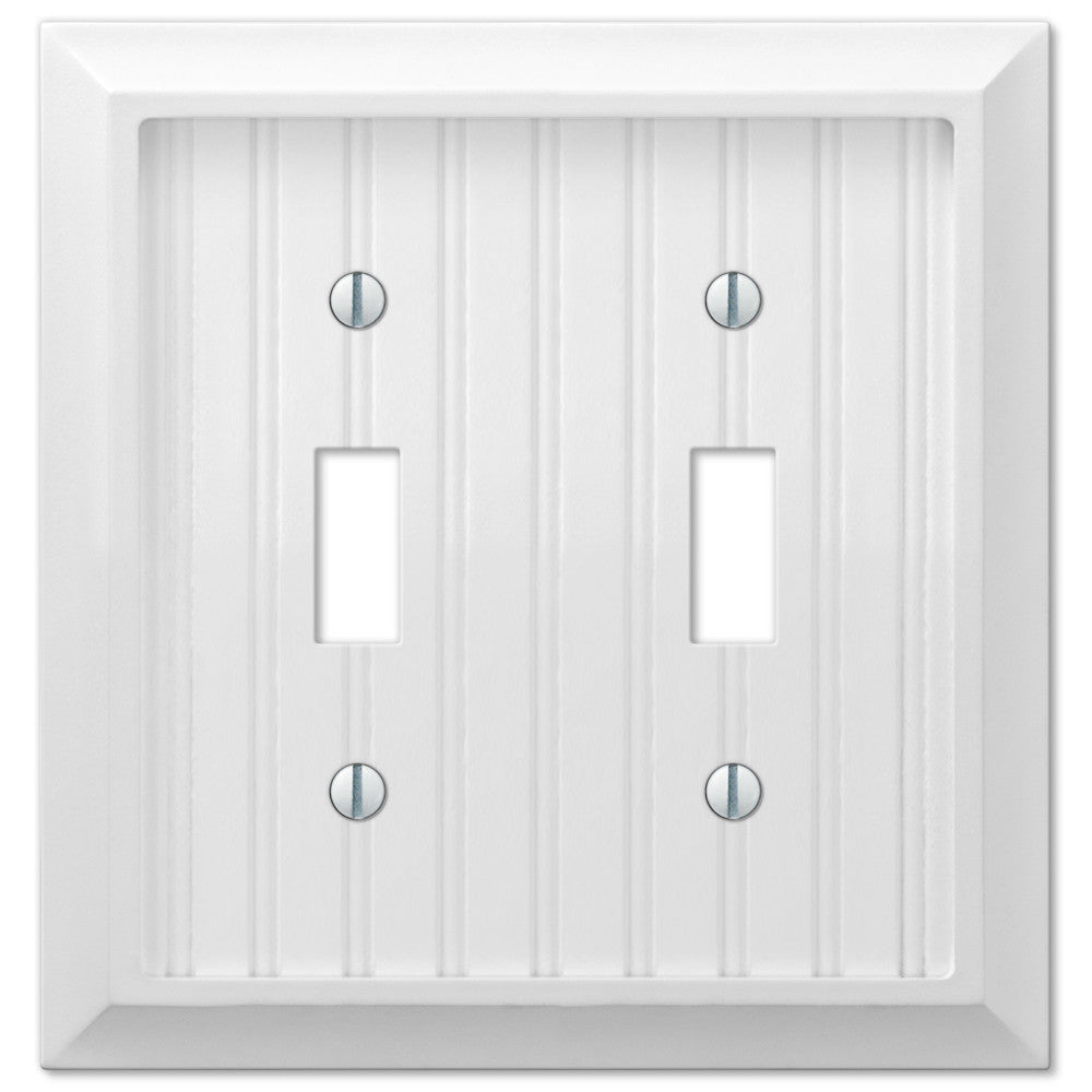 Cottage White Composite - 2 Toggle Wallplate