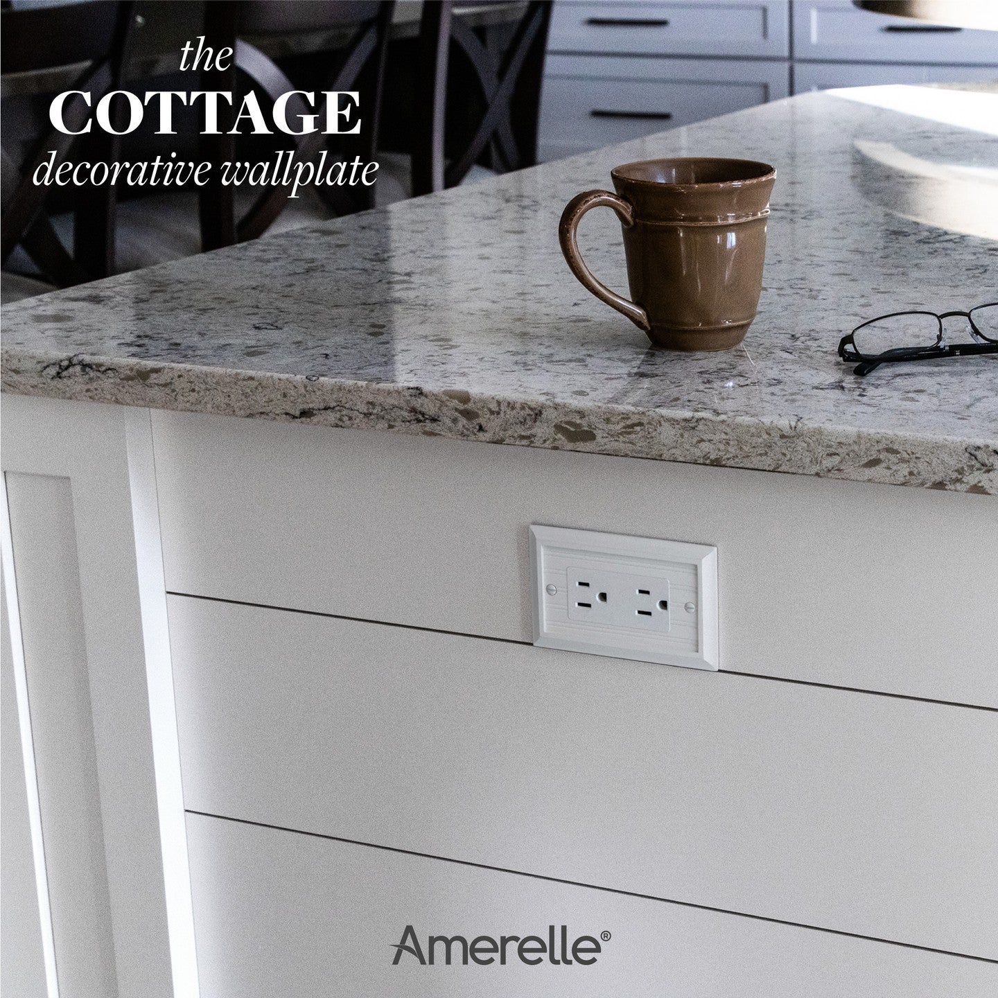 Cottage White Composite - 1 Cable Jack Wallplate