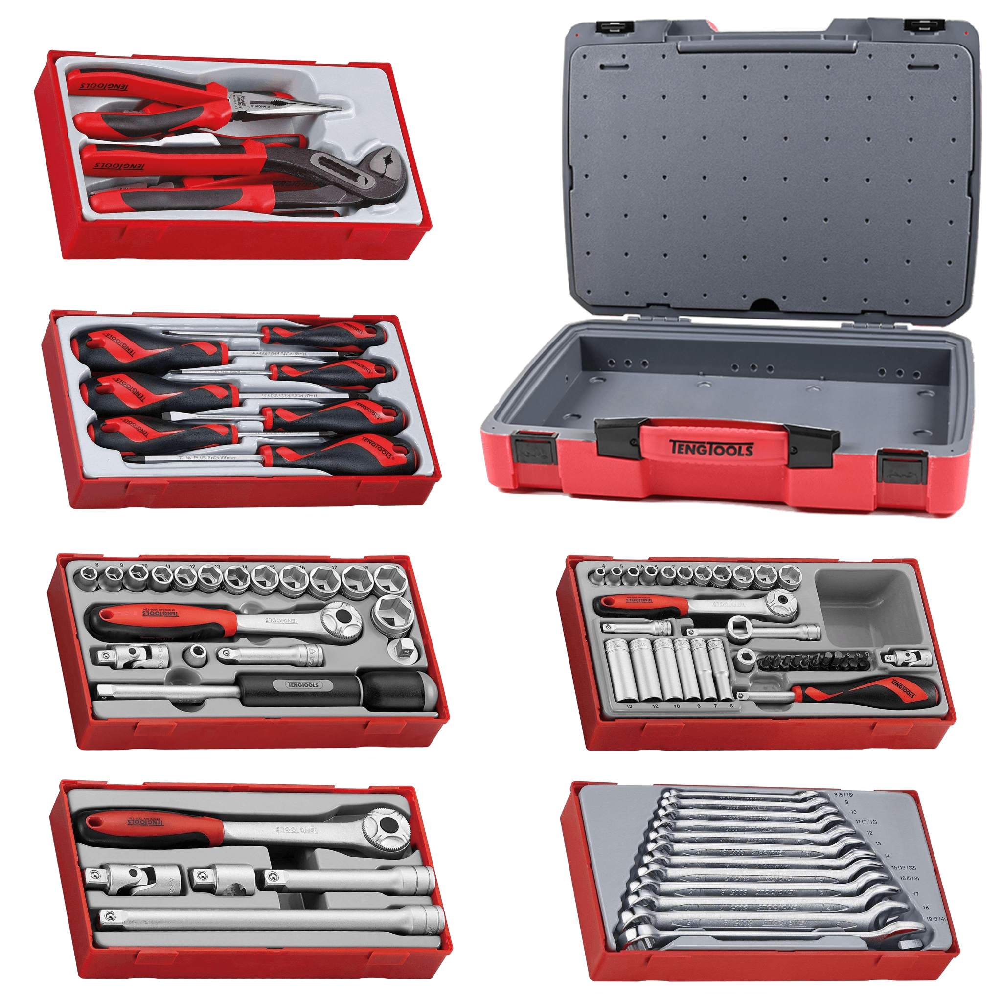 Teng Tools 82 Piece Mixed Drive Metric Socket, Wrench, Screwdriver & Plier Kit - TC-6T-22