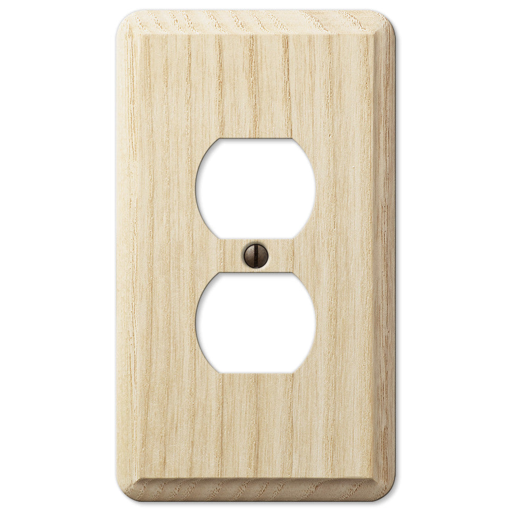 Contemporary Unfinished Ash Wood - 1 Duplex Wallplate