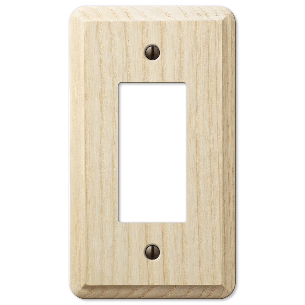Contemporary Unfinished Ash Wood - 1 Rocker Wallplate