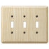 Contemporary Unfinished Ash Wood - 3 Toggle Wallplate