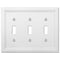 Elly White Wood - 3 Toggle Wallplate