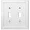 Elly White Wood - 2 Toggle Wallplate