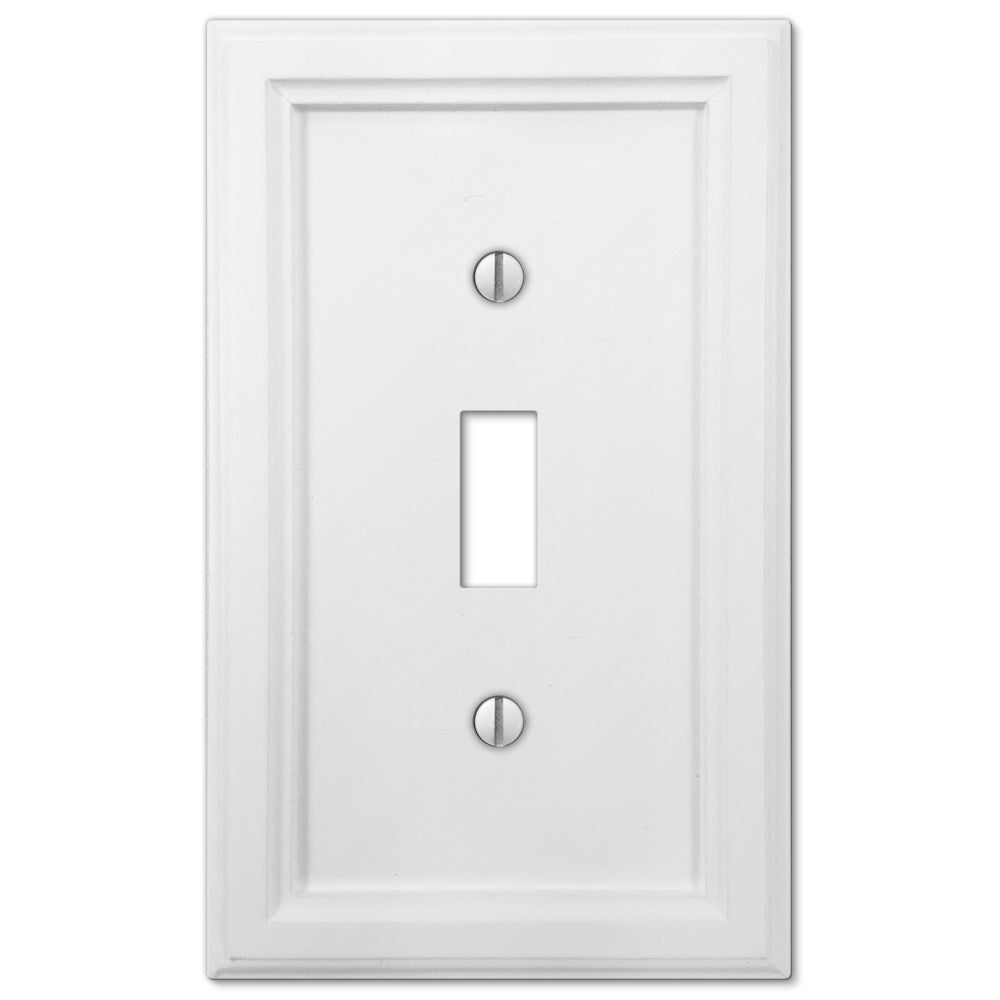 Elly White Wood - 1 Toggle Wallplate