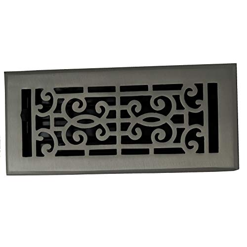 Cast Brass Baroque Vent Covers - Brushed Nickel