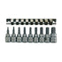 Teng Tools 9 Piece 3/8 Inch Drive Metric Hex Bit Socket Set (3mm - 12mm) - M3812