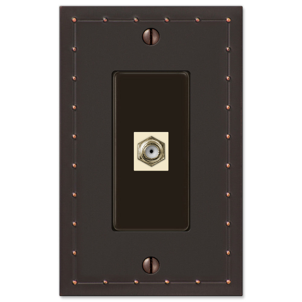 Rosa Aged Bronze Cast - 1 Cable Jack Wallplate