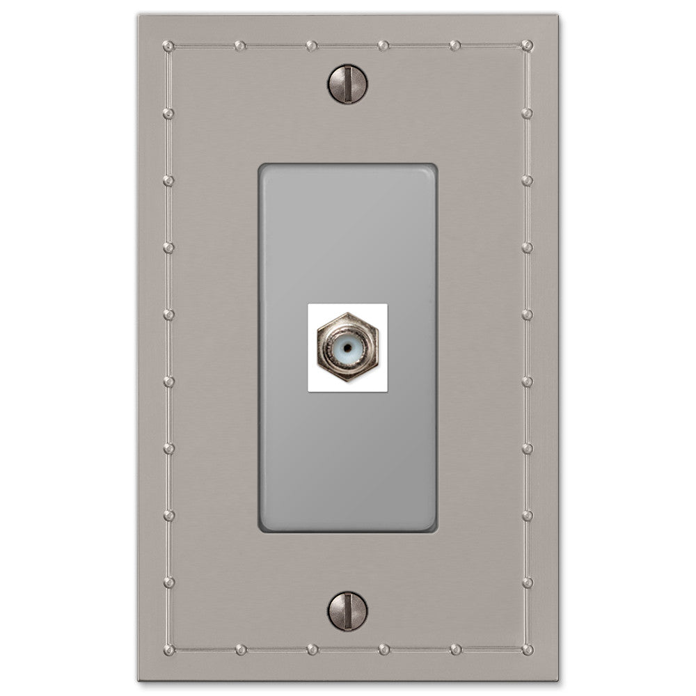 Rosa Satin Nickel Cast - 1 Cable Jack Wallplate