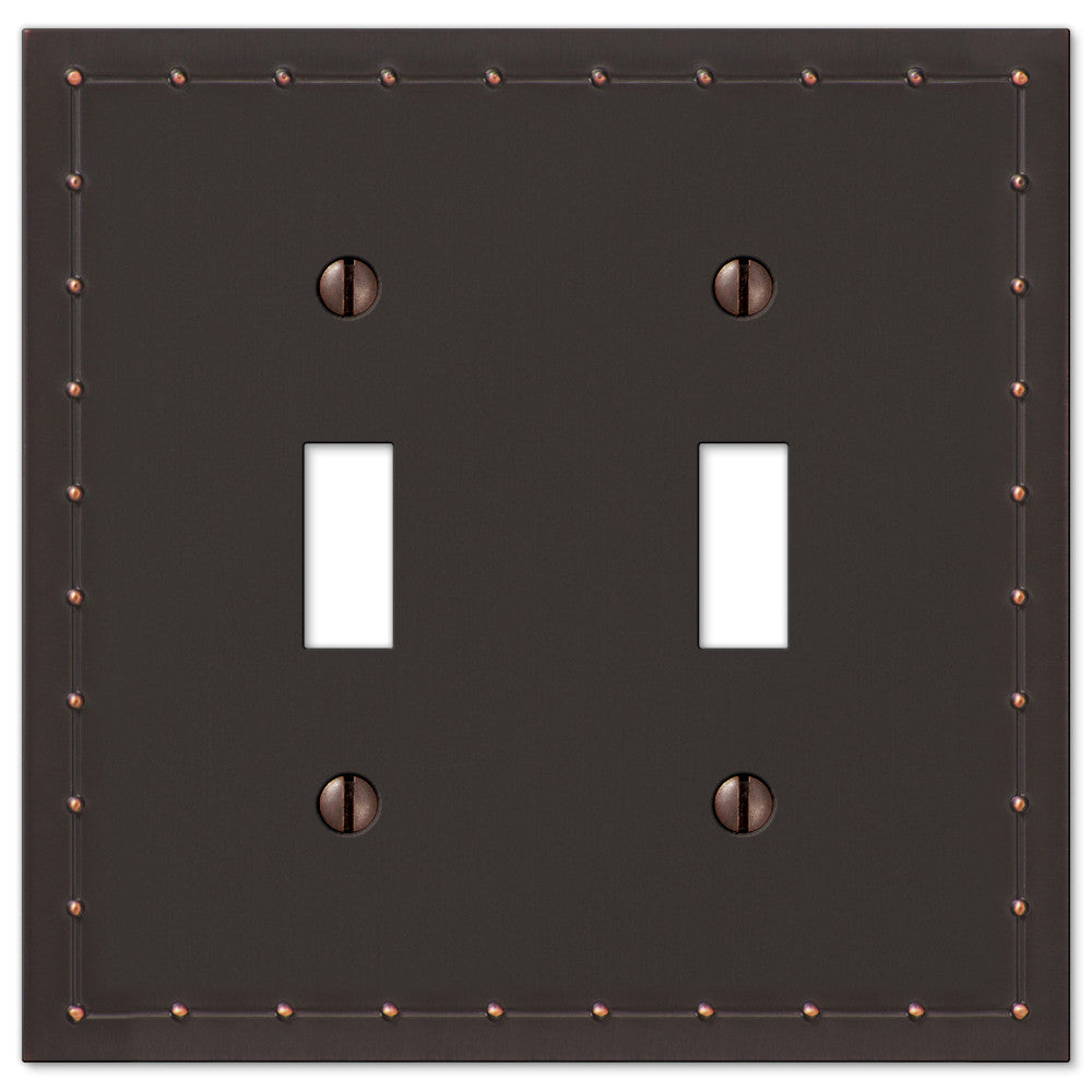 Rosa Aged Bronze Cast - 2 Toggle Wallplate