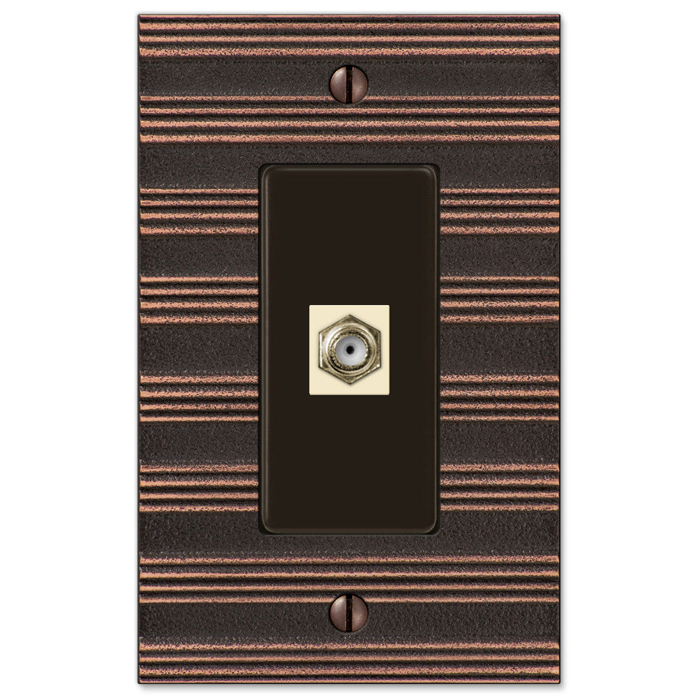 Chemal Aged Bronze Cast - 1 Cable Jack Wallplate
