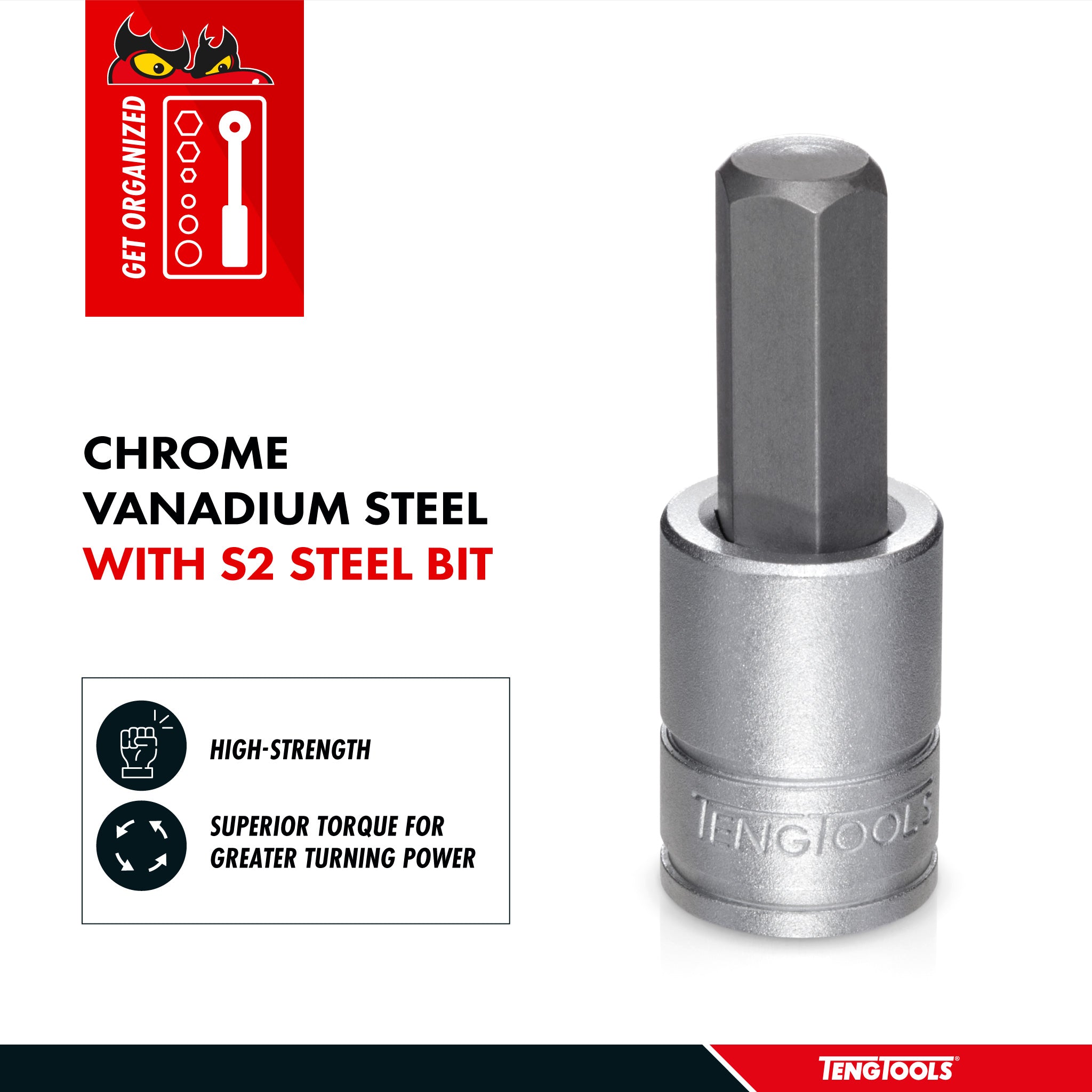 Teng Tools 3/8 Inch Drive Metric Hex Chrome Vanadium Sockets