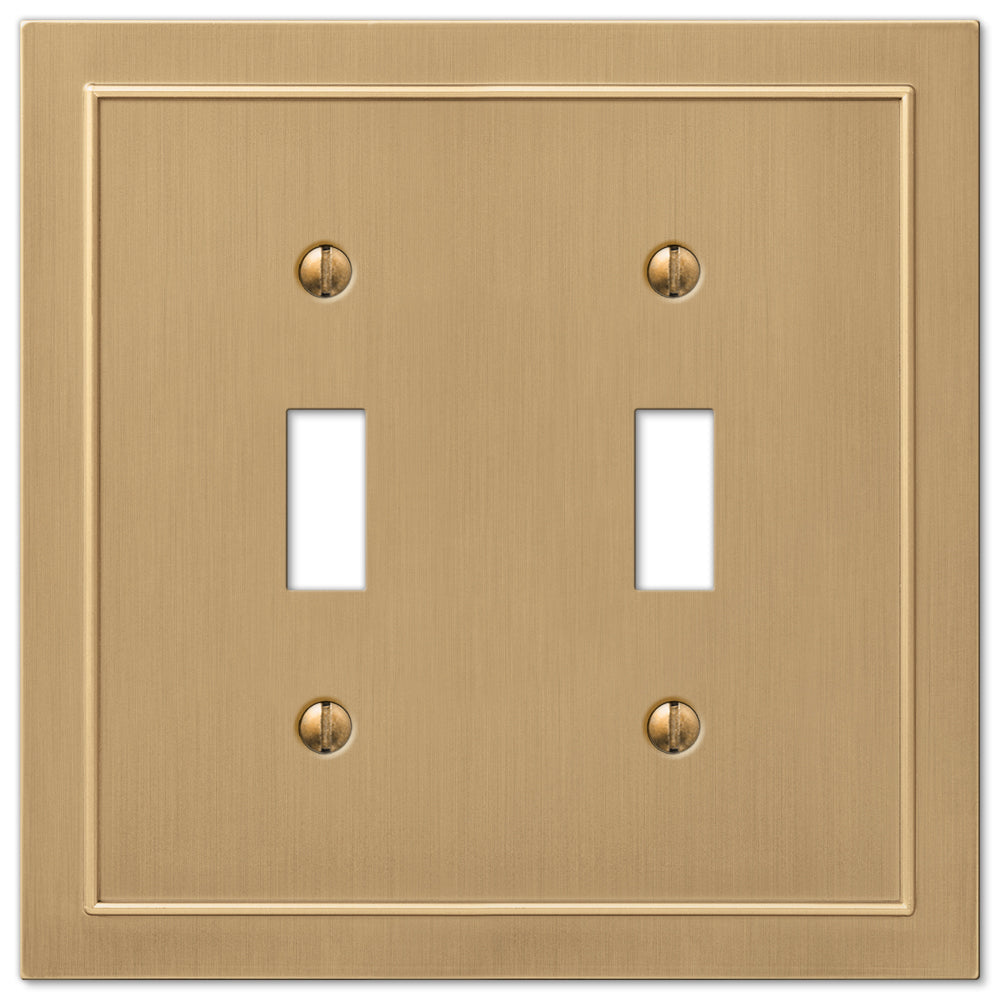 Bethany Brushed Bronze Cast - 2 Toggle Wallplate