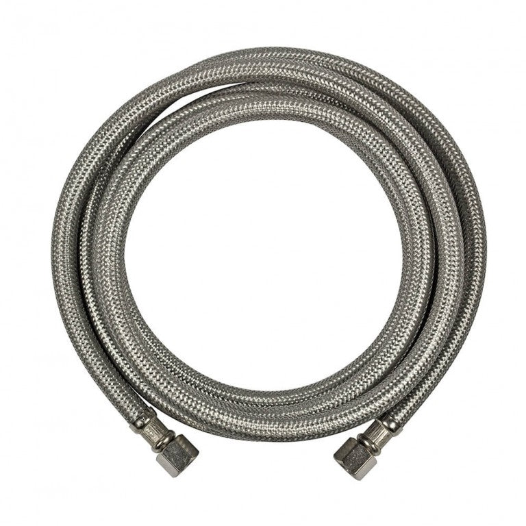 Danco 59738A 1/4 in. Comp. x 1/4 in. Comp. x 84 in. LGTH Stainless Steel Ice Maker Supply Line Hose