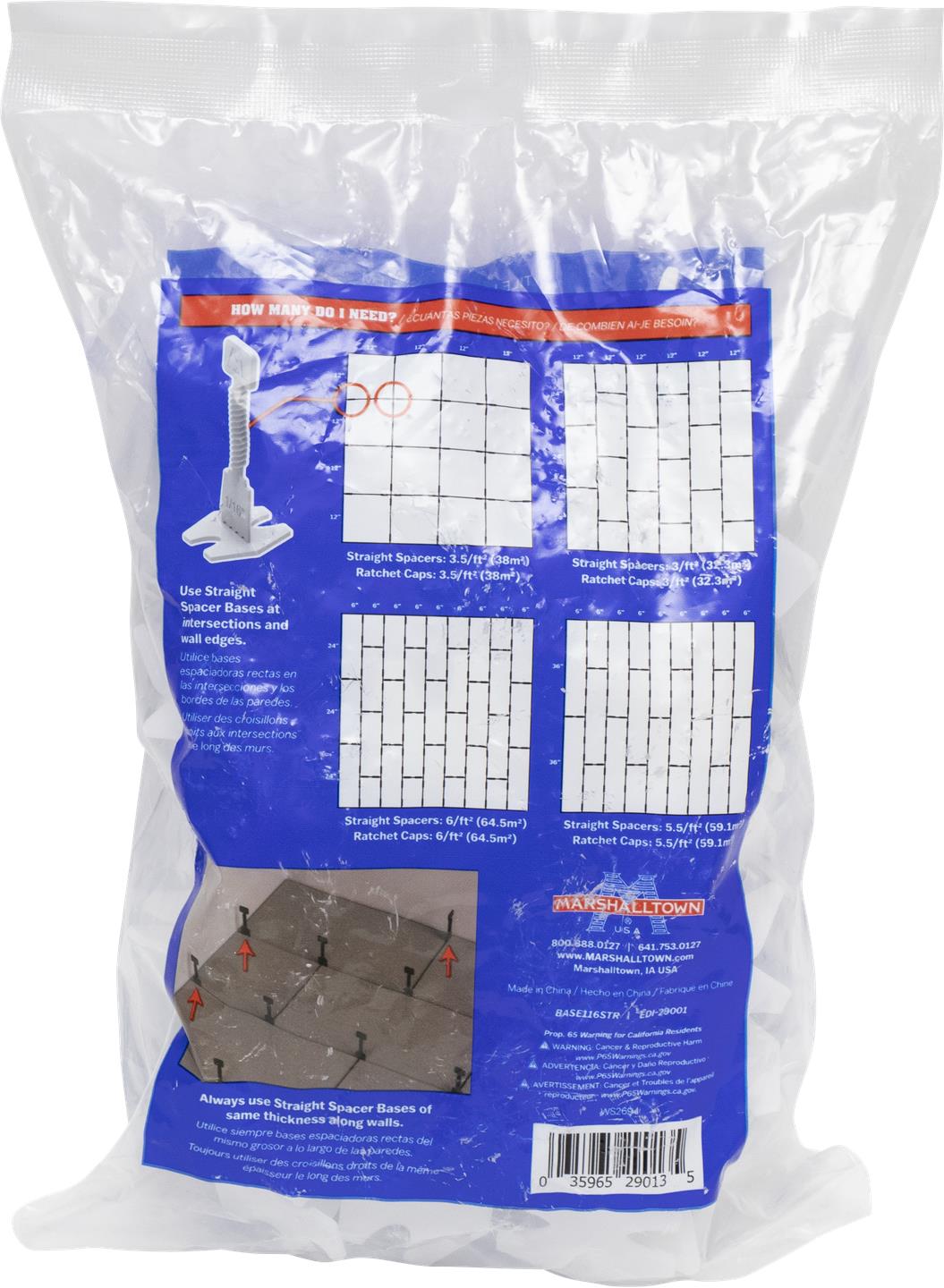 Marshalltown FASTcap Tile Leveling System Spacer Bases 50 Per Bag
