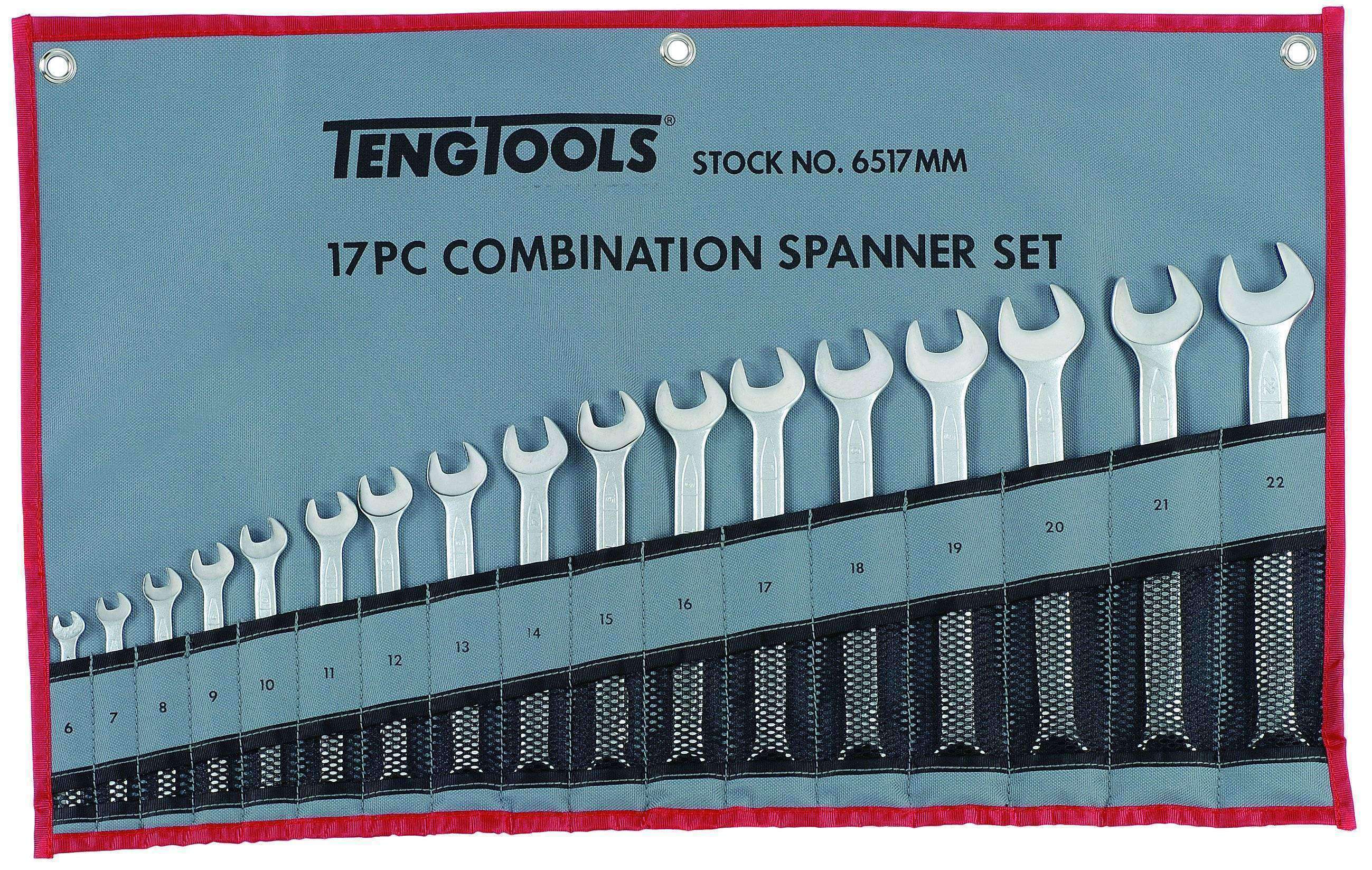Teng Tools 17 Piece 12 Point Metric Combination Wrench Set (6MM - 22MM) - 6517MM
