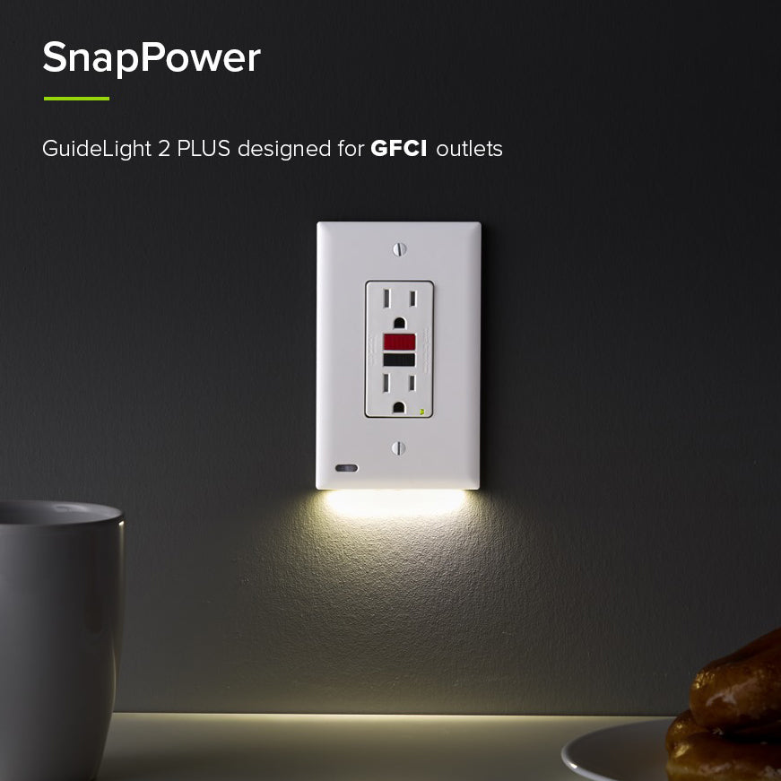 SnapPower GuideLight 2PLUS - Black, GFCI