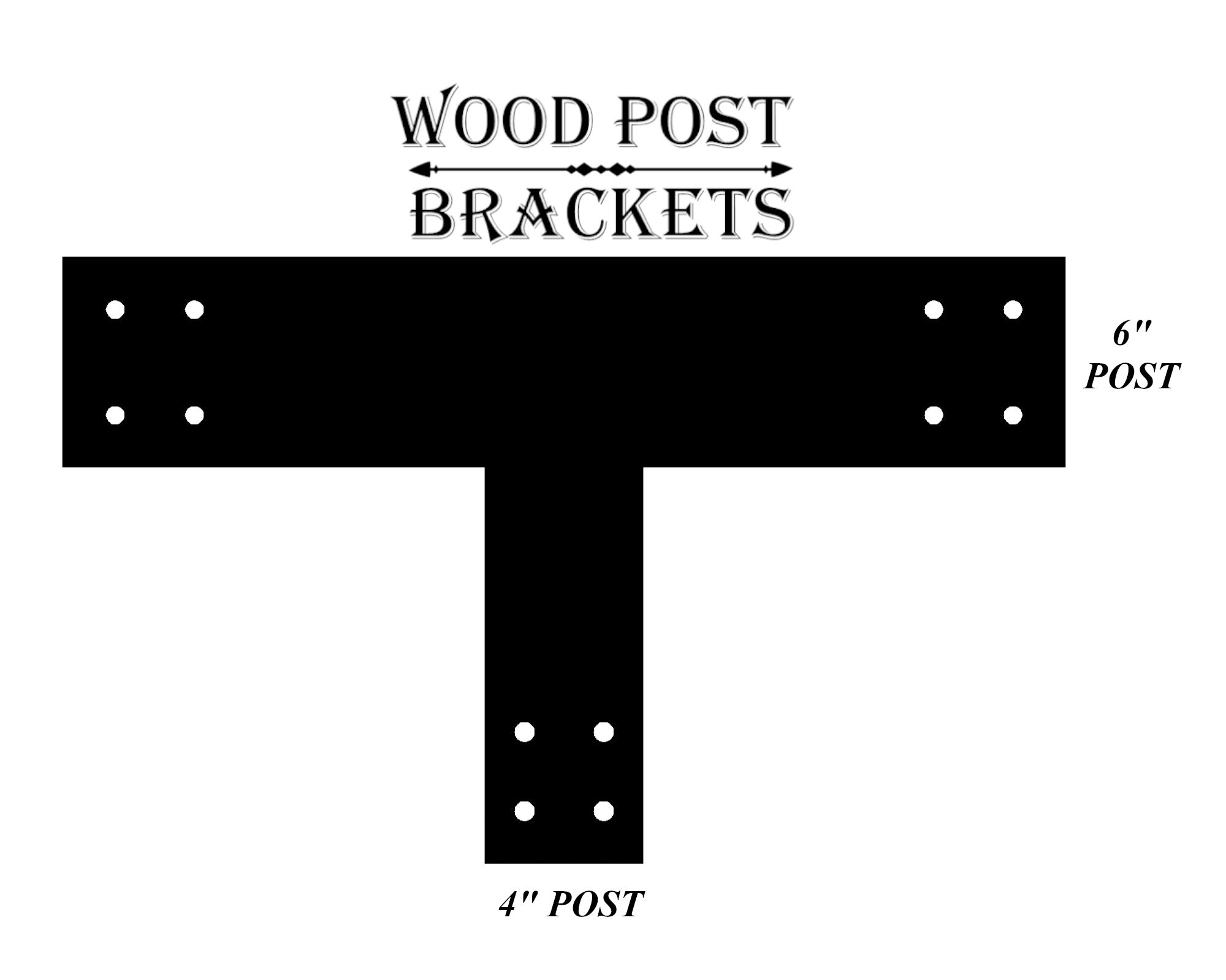 T Bracket for 6" Cross Post and 4" Vertical Post
