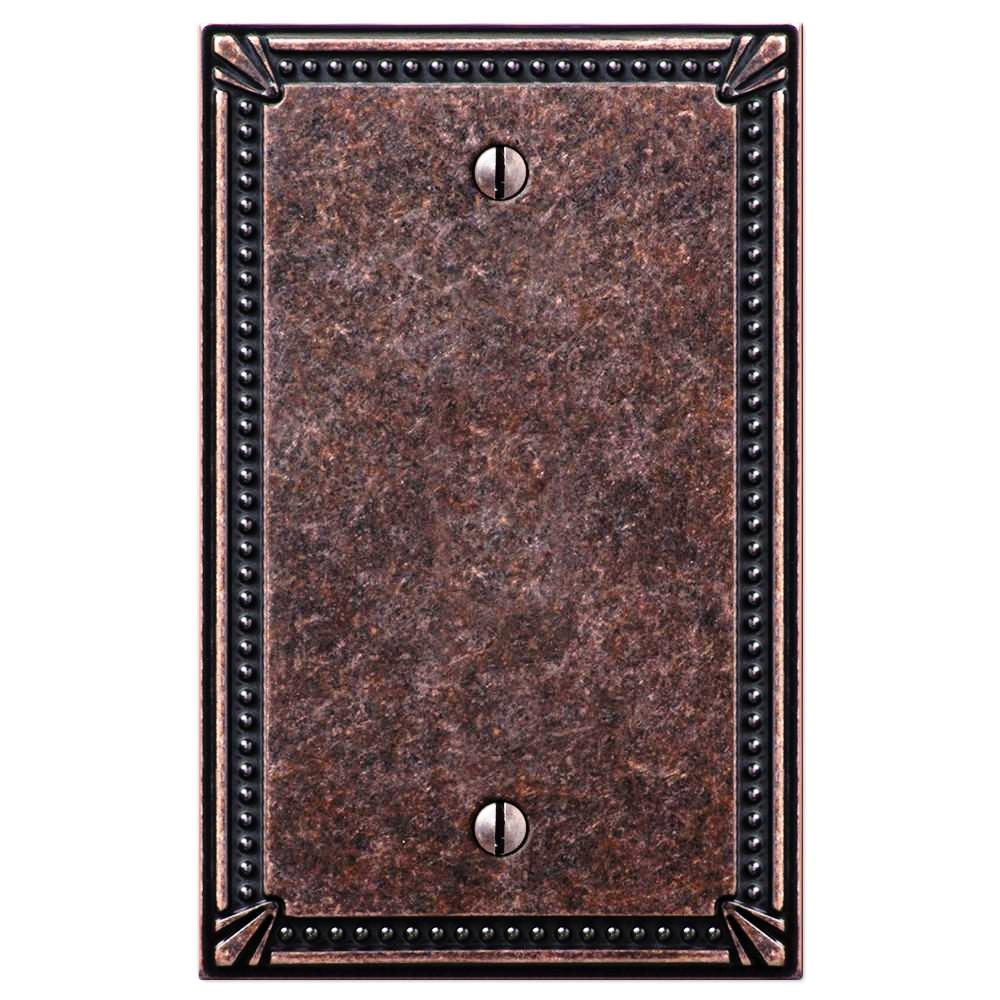 Imperial Bead Tumbled Aged Bronze Cast - 1 Blank Wallplate