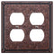 Imperial Bead Tumbled Aged Bronze Cast - 2 Duplex Wallplate