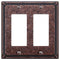 Imperial Bead Tumbled Aged Bronze Cast - 2 Rocker Wallplate