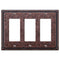 Imperial Bead Tumbled Aged Bronze Cast - 3 Rocker Wallplate