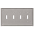 Metro Line Brushed Nickel Cast - 4 Toggle Wallplate
