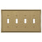 Metro Line Brushed Bronze Cast - 4 Toggle Wallplate