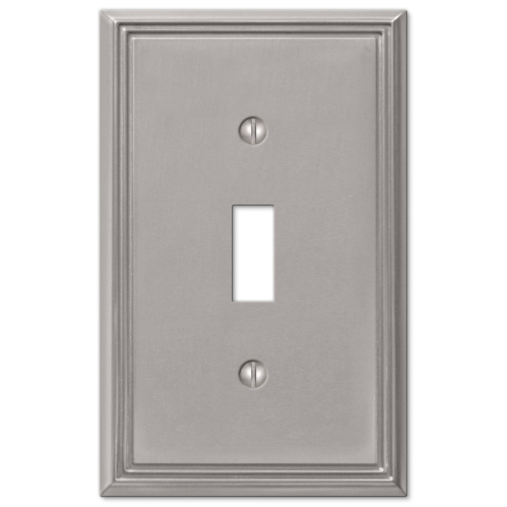 Metro Line Brushed Nickel Cast - 1 Toggle Wallplate
