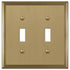 Metro Line Brushed Bronze Cast - 2 Toggle Wallplate