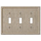 Faux Stone Beige Resin - 3 Toggle Wallplate